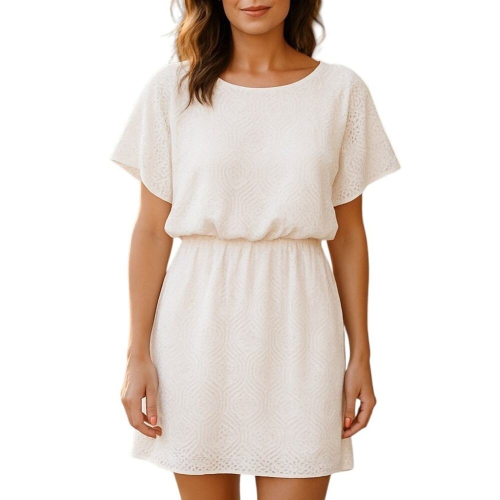 Emma & Michele 6 Women's White Lace Sun Dress Miss Size Small